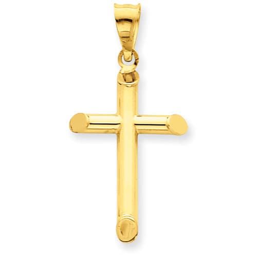 Unisex Gold Classics&#40;tm&#41; 14kt. Yellow Gold 3D Hollow Cross - image 