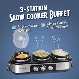 Nostalgia 1.5.Qt Oval Triple Slow Cooker