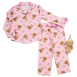 Toddler Girl Sleep On It(R) 2pc. Pink Bows and Bears Pajama Set