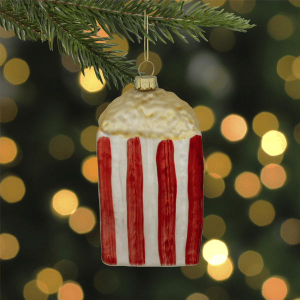 Northlight 4.5in. Red & White Popcorn Glass Christmas Ornament