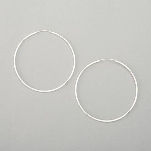 Sterling Silver Endless Hoop Earrings - image 