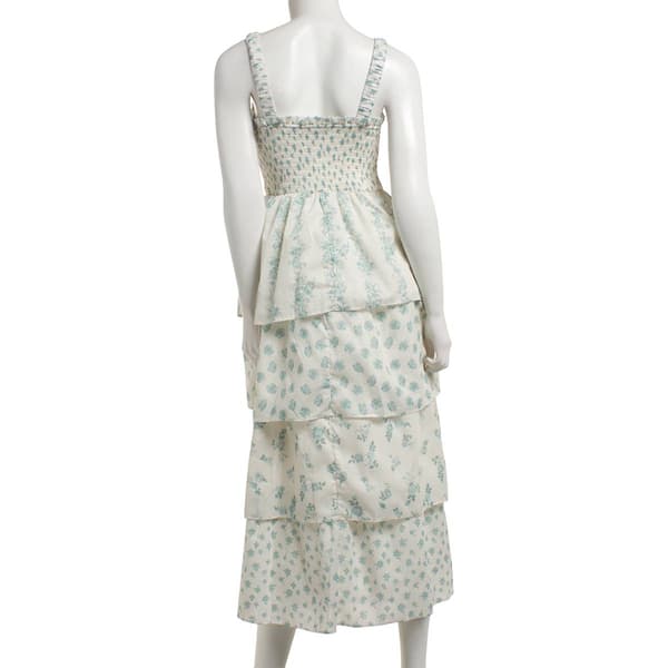 Juniors Crystal Doll Mix Print Bodice Bungee Midi Dress