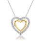 Nova Star&#40;R&#41; Two-Tone Lab Grown Diamond Double Heart Frame Pendant - image 1