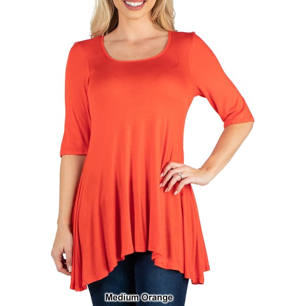 Womens 24/7 Comfort Apparel Elbow Sleeve Swing Tunic