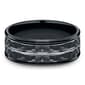 Mens Endless Affection™ 8mm Black Cobalt Hammered Wedding Band - image 3