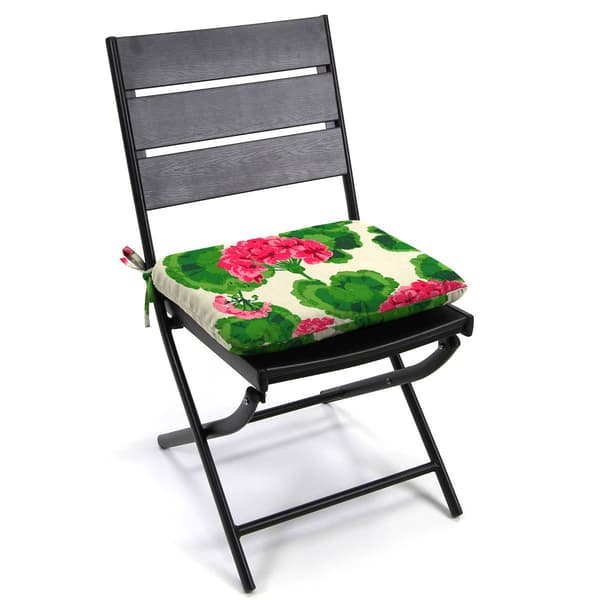 Jordan Manufacturing Geranium Floral Chair Pad Seat Cushion