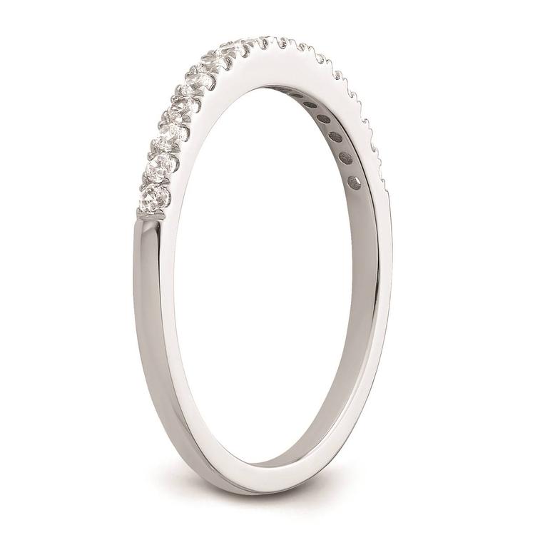 Pure Fire 14kt. White Gold Lab Grown Diamond Polish Wedding Band
