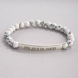 Inspirational Genuine Stone Find Joy White Howlite Bracelet
