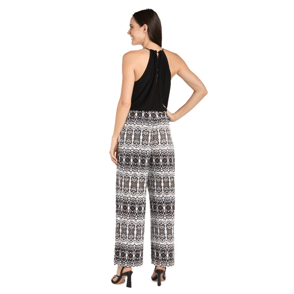 Women R&M Richards Daytime Blouson Necklace Detail Jumpsuit