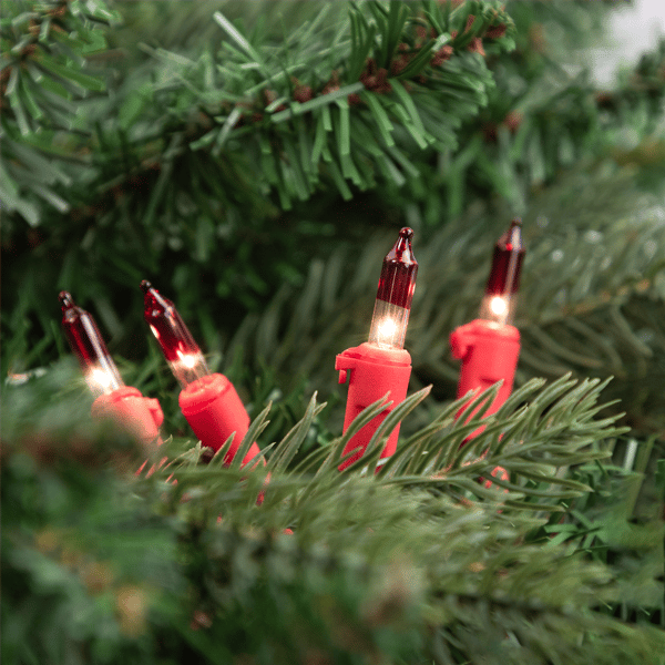 Northlight 10ft. Mini Clear with Red Tips Christmas Light Set