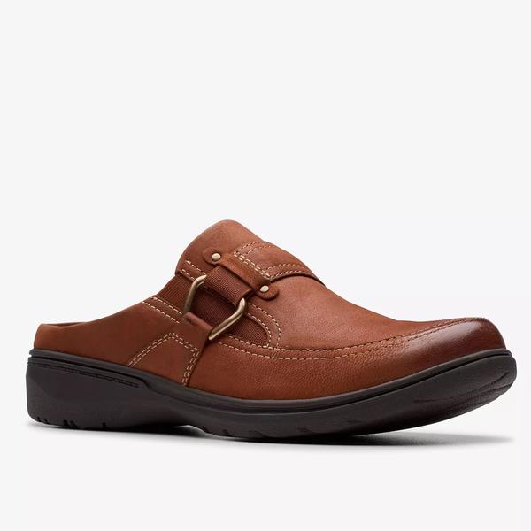 Womens Clarks Carleigh Viola Britsh Tan Clogs - image 