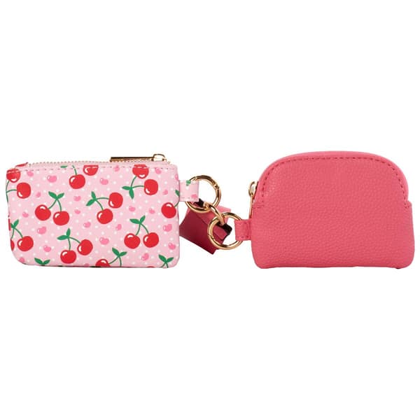 Womens DS Fashion 2 Piece Cardcase With Wristlet - Cherry/Pink