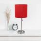 LimeLights Brush Steel Lamp w/Charging Outlet/Red Shade-Set of 2 - image 5
