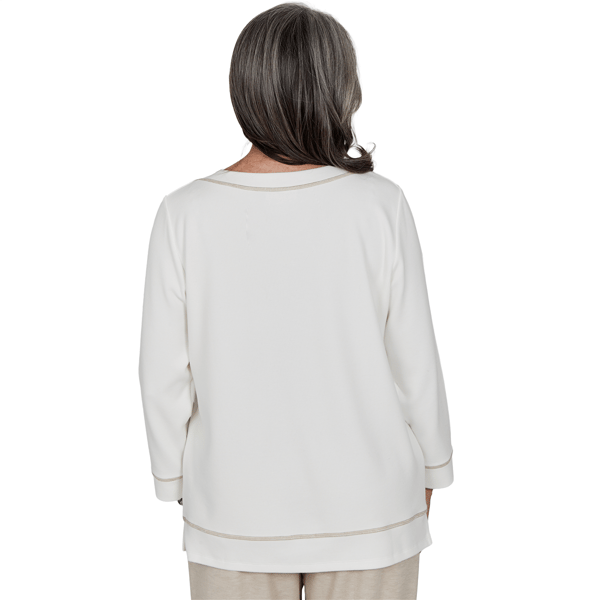 Petite Alfred Dunner Luxe Be A Lady Floral Embroidery Blouse