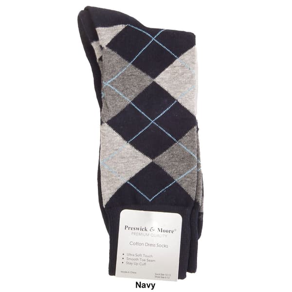 Mens Preswick & Moore Classic Argyle Dress Socks