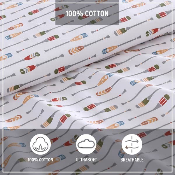Eddie Bauer Canoe Lake Paddle Cotton Percale Sheet Set