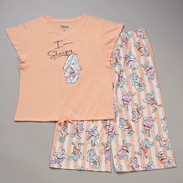Juniors Richard Leeds Sleepy Snow White Dwarf Capris Pajama Set - image 