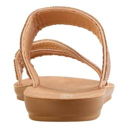 Womens Capelli New York Rhinestone Trim Strappy Slide Sandals