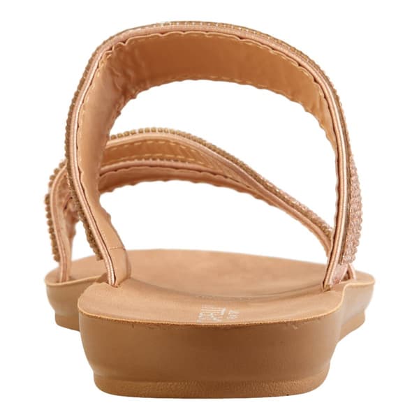 Womens Capelli New York Rhinestone Trim Strappy Slide Sandals