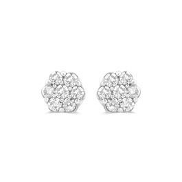 Nova Star® Sterling Silver Lab Grown Cirque Diamond Stud Earrings