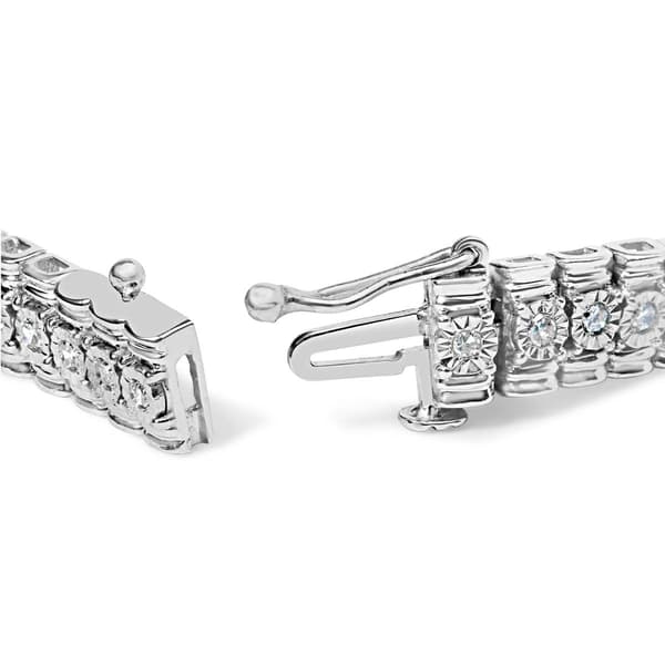 Haus of Brilliance Sterling Silver 1ctw. Diamond Link Bracelet