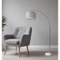 HomeRoots 74in. Silver Metal Arched Floor Lamp With Linen Shade - image 3