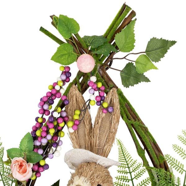 Northlight Seasonal Flower Bunny Moss Teardrop Easter Wreath