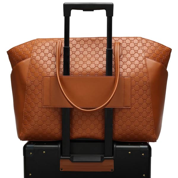 ELLE Compass Vegan Leather Monogram Weekender Tote Bag