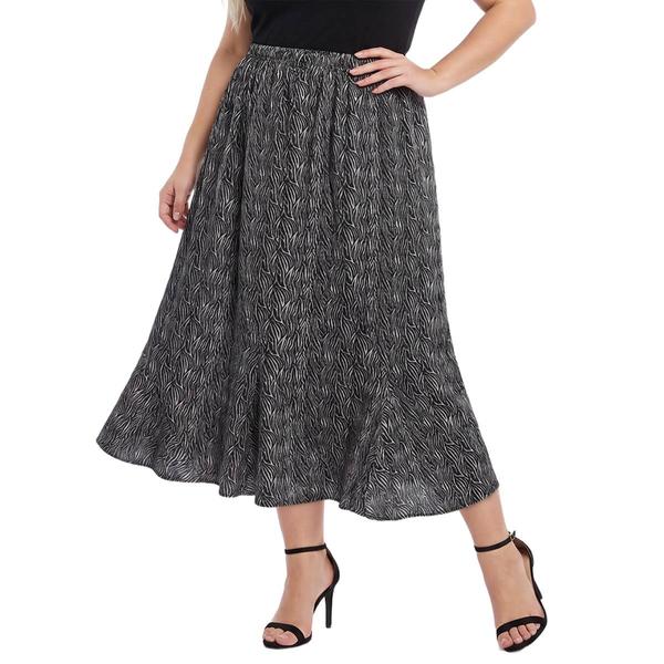 Plus Size NY Collection Pull On Hacchi Skirt Zebra - image 