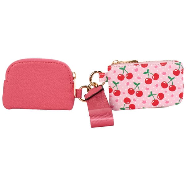 Womens DS Fashion 2 Piece Cardcase With Wristlet - Cherry/Pink