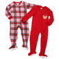 Baby Girl (12-24M) Sleep On It(R) 2pc Bear & Bow Plaid Sleeper Set - image 1