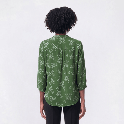 Womens Cure 3/4 Roll Tab Sleeve Floral Airflow Blouse