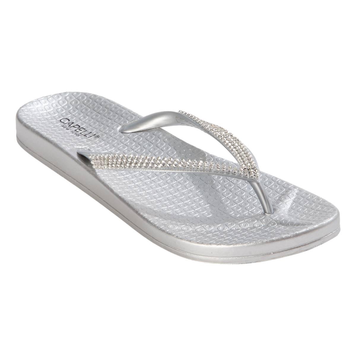 Womens Capelli New York Textured Opaque Flip Flops