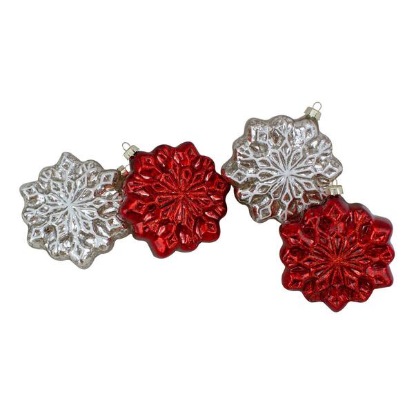 Northlight Seasonal 4pc. Snowflake Hanging Christmas Ornaments - image 