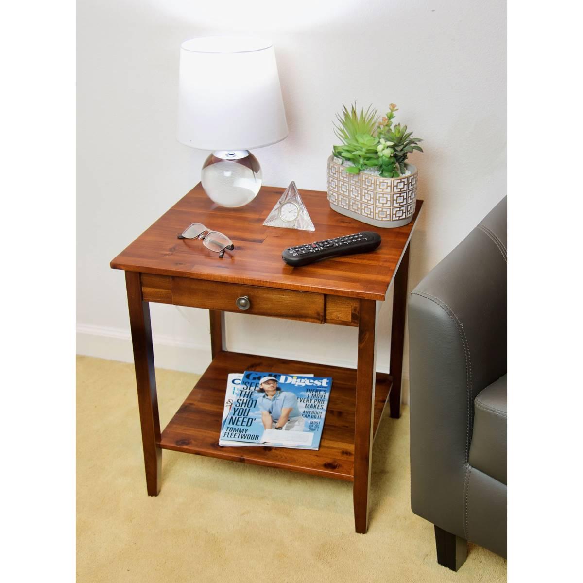 Casual Contemporary Living 2-Tier Acacia Square End Table
