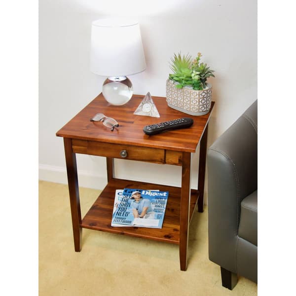 Casual Contemporary Living 2-Tier Acacia Square End Table