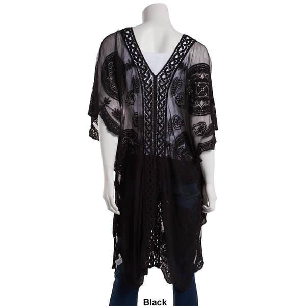 Womens Modena Lightweight Lace Crochet Kimono