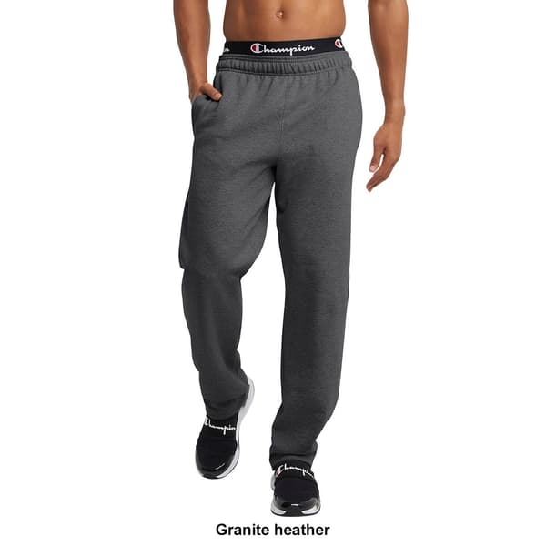 Champion Men s Powerblend Fleece Open Bottom Pants Granite Heather