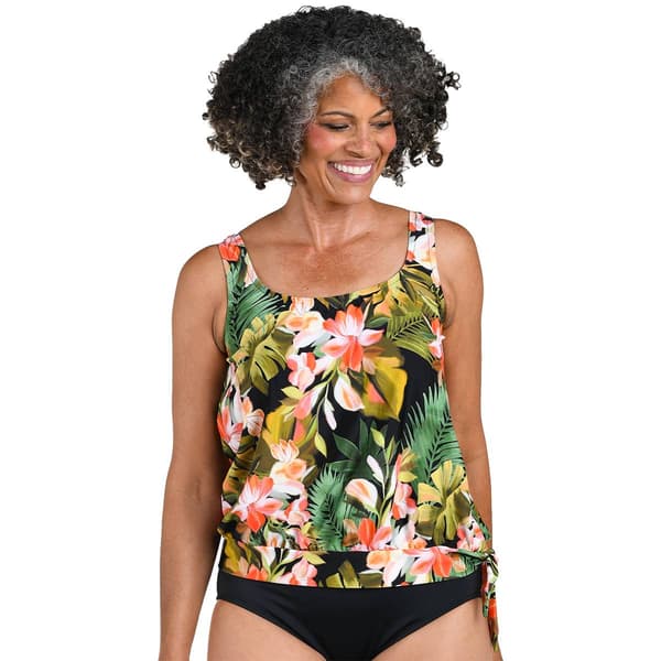 Womens Maxine Rio Rainforest Banded Tankini Swim Top - image 
