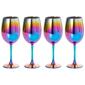 Circle Glass 15.7oz Rainbow Fusion Set of 4 Wine Glasses - image 1
