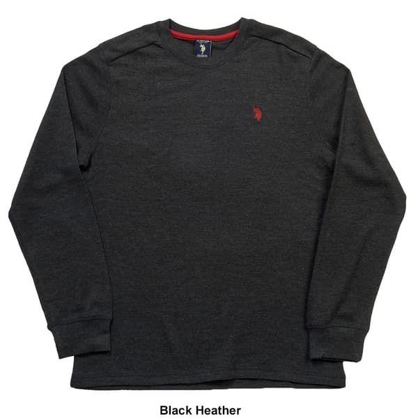 Mens U.S. Polo Assn.® Solid Crew Neck Waffle Knit Thermal