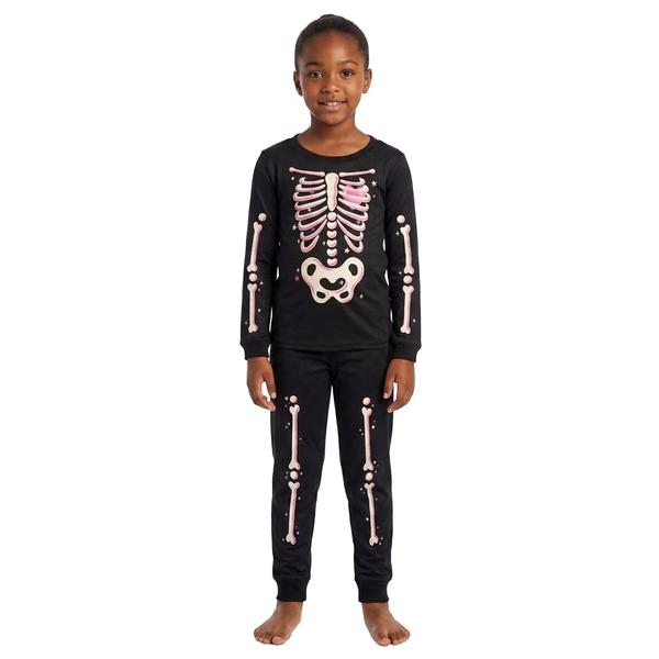 Girls Jaclyn Kid Family of Skeletons Joggers Pajama Set