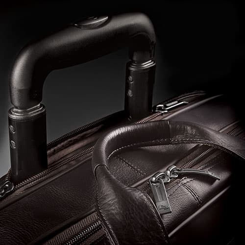 Solo Executive Leather Rolling Case - Dark Brown