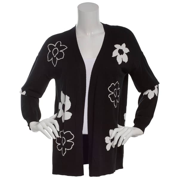 Plus Size Hanna & Gracie Long Sleeve Floral Cardigan - image 