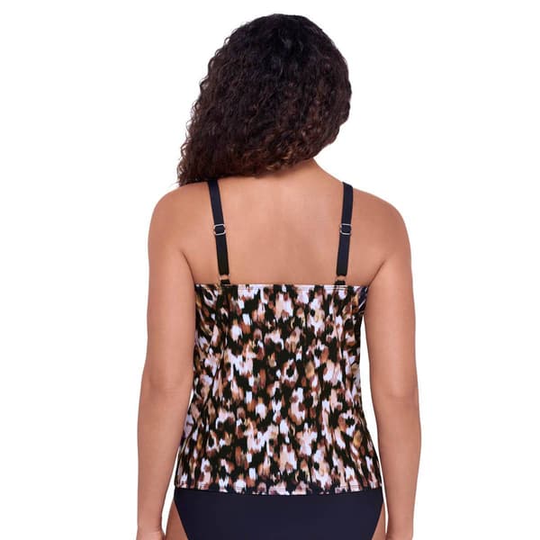 Womens American Beach Blurred Spots Tankini Swim Top