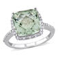 Gemstones Classics&#40;tm&#41; 10kt. White Gold Green Amethyst Halo Ring - image 1