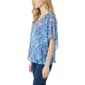 Womens NY Collection Abstract Floral Chiffon Poncho Blouse - image 3