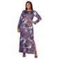 Plus Size 24/7 Comfort Apparel Purple Paisley Fitted Maxi Dress - image 1