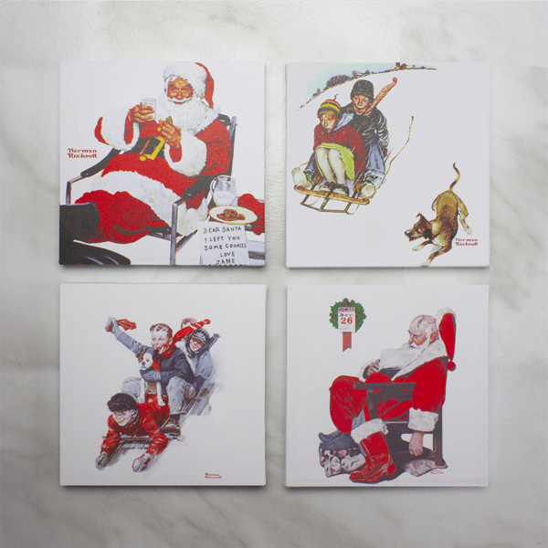 Northlight 4pc. Norman Rockwell Classic Christmas Scene Prints