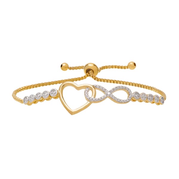 Accents by Gianni Argento Heart & Infinity Adjustable Bracelet - image 